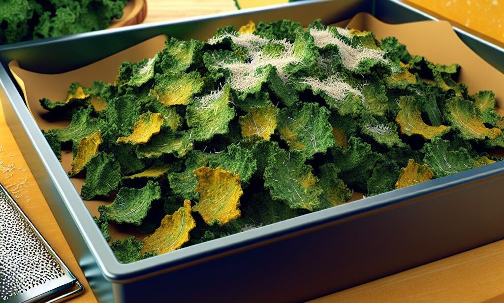 Oven-Dried Parmesan Kale Chips: A Long-Lasting Snack